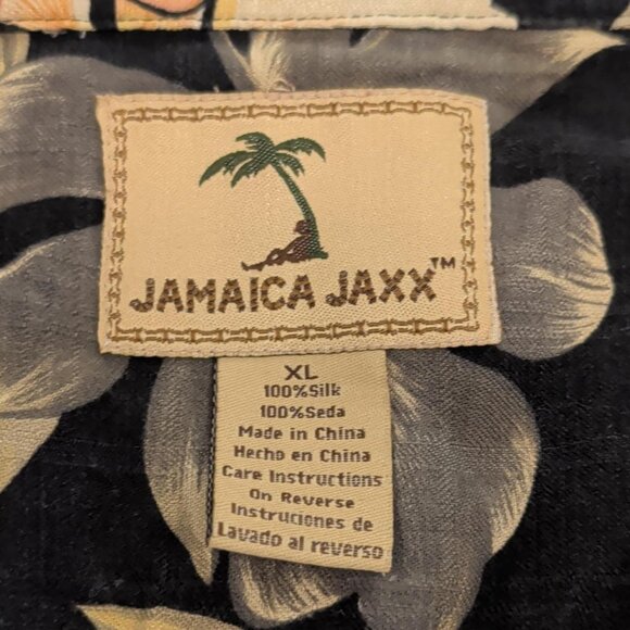 Jamaica Jaxx 100% Silk Sz XL Men's Tan AOP Floral Button Up Casual Hawaiian - Picture 6 of 10